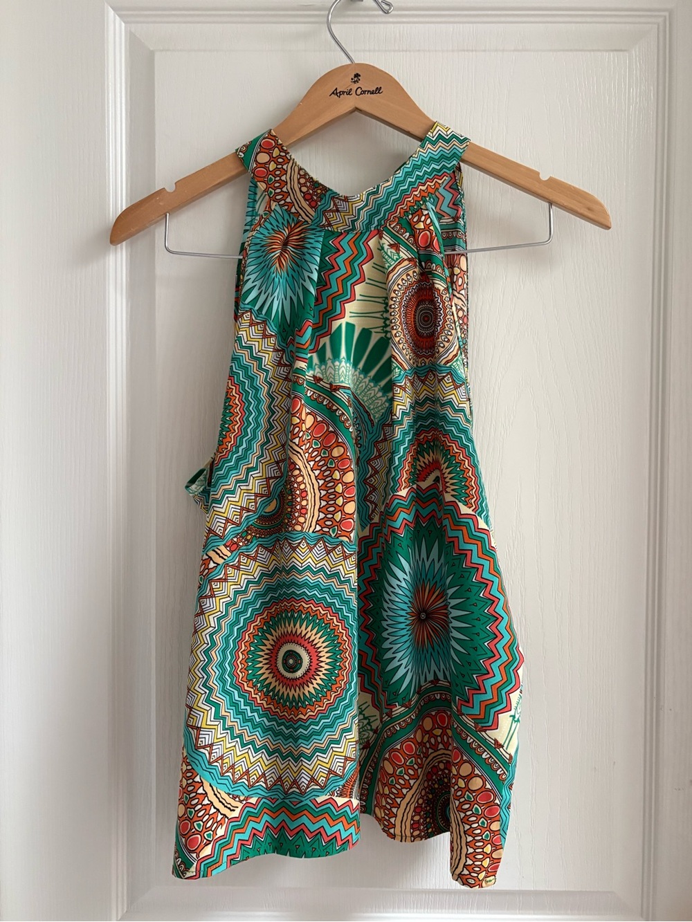 Multicolor Geo Halo Print Halter Tank NWOT